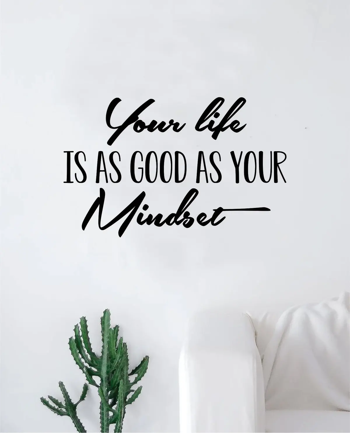 Your Life Mindset Quote Wall Decal Sticker Bedroom Living Room Art Vinyl Inspirational Yoga Happy Namaste School Love Family 1