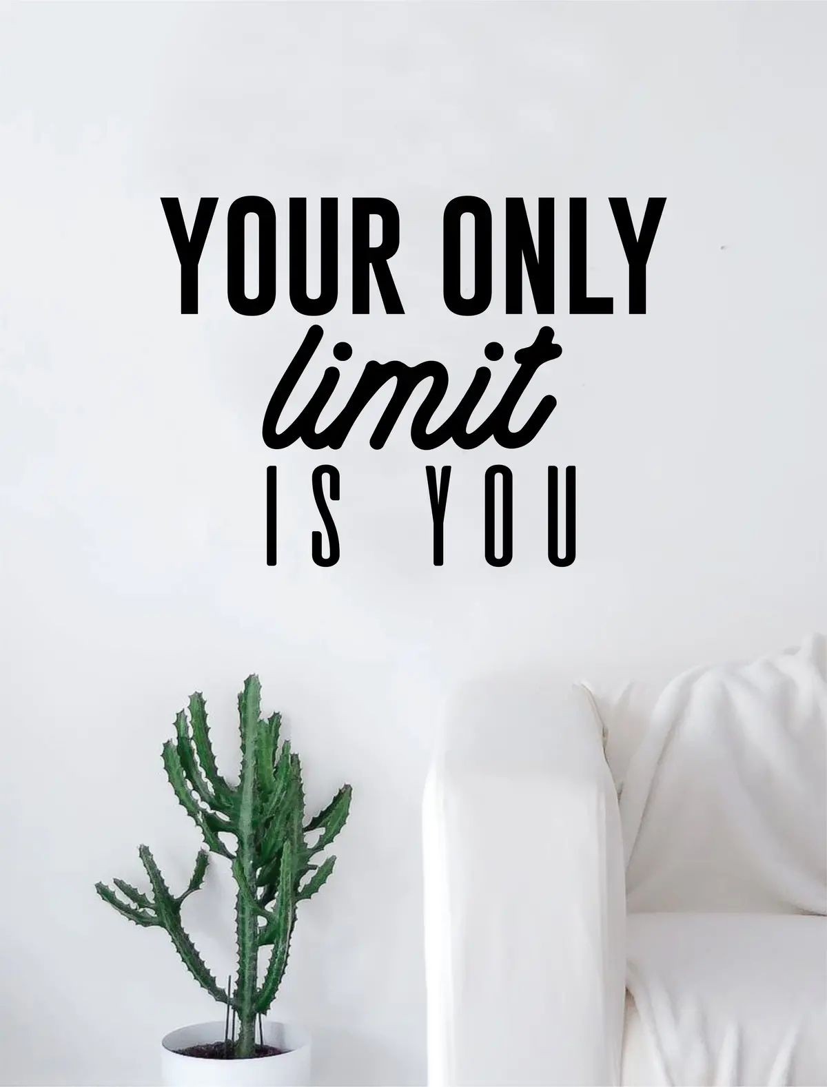 Your Only Limit Is You Quote Design Decal Sticker Wall Vinyl Decor Art Inspirational Motivational Fitness Gym 1