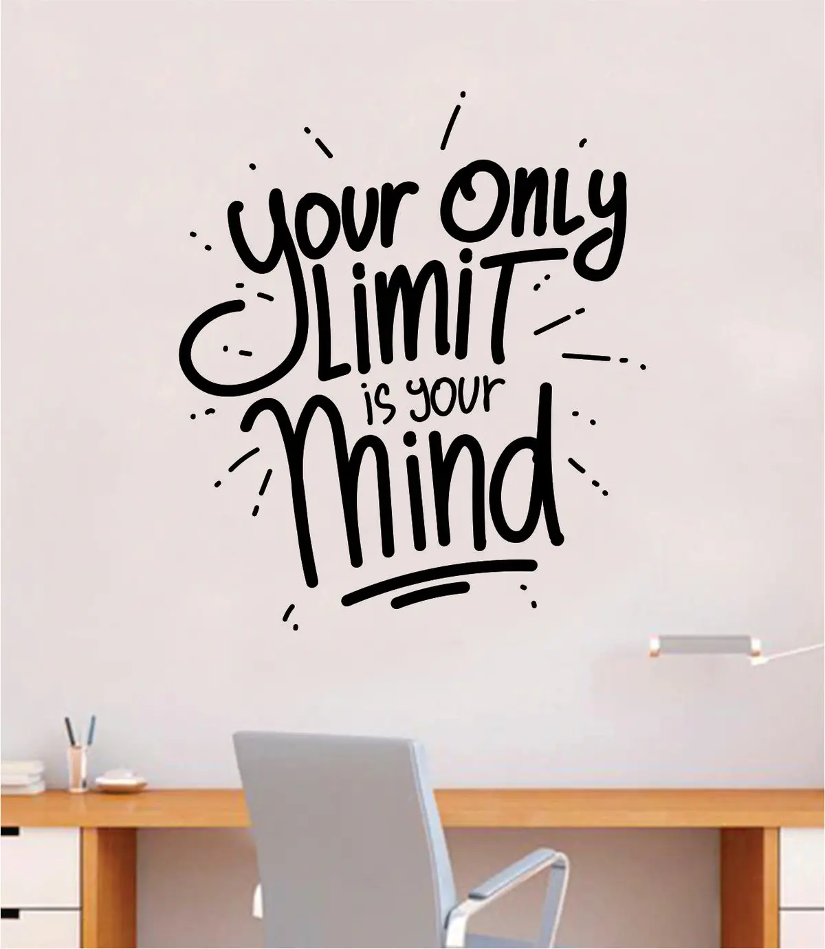 Your Only Limit Is Your Mind Quote Wall Decal Sticker Bedroom Room Art Vinyl Inspirational Motivational Teen School Baby Nursery Kids Office Gym 1