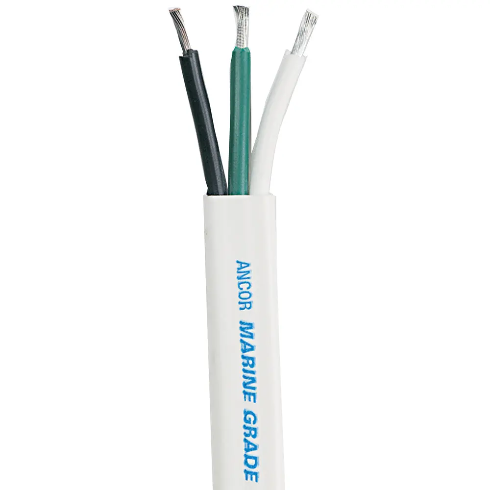 Ancor White Triplex Cable - 12/3 - White, Black, Green - Sold By The Foot [1313-Ft] 1