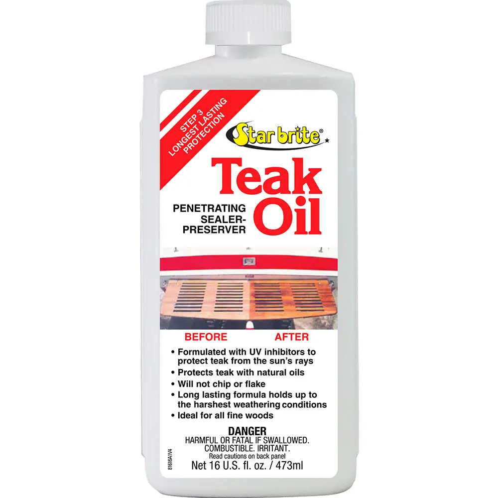 Star Brite Teak Oil - Long Lasting, Penetrating, Sealer,  Preserver W/Uv Inhibitors - 16 Oz [81616] 1