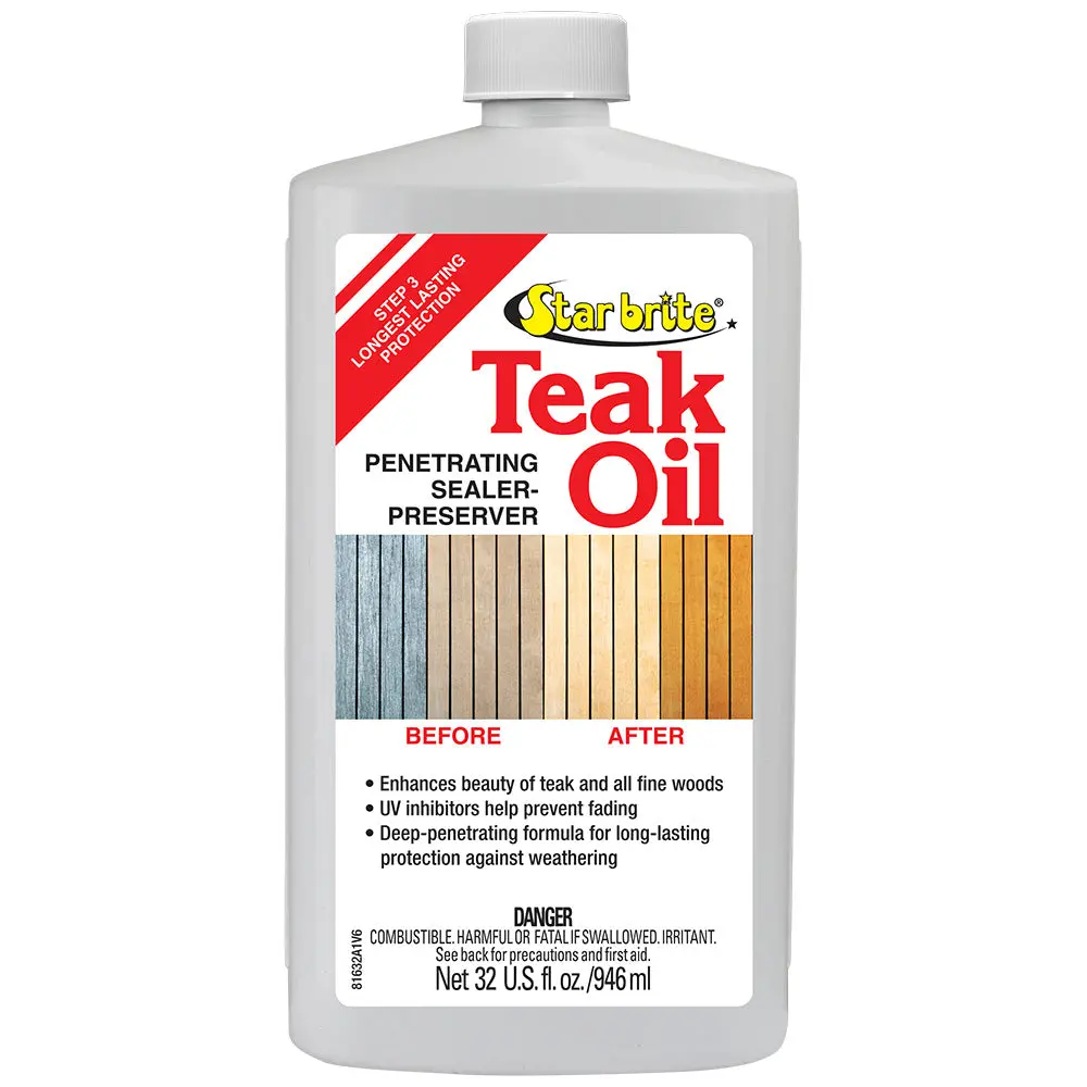 Star Brite Teak Oil - Long Lasting, Penetrating, Sealer,  Preserver W/Uv Inhibitors - 32 Oz [81632] 1