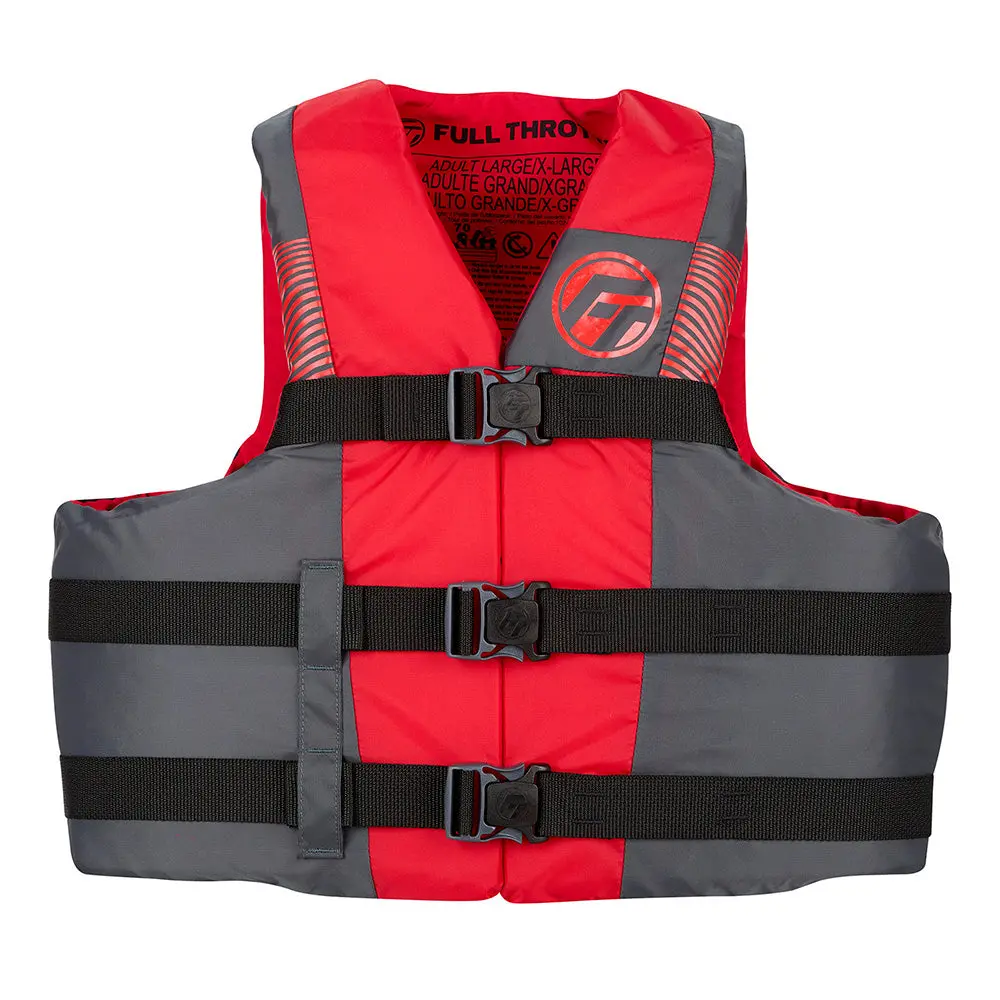 Full Throttle Adult Nylon Life Jacket - 4X/7X - Red/Black [112200-100-110-26] 1
