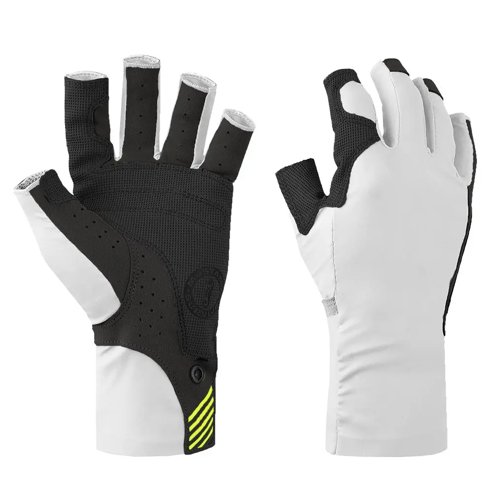 Mustang Traction Uv Open Finger Gloves - White  Black - Medium [Ma6007-267-M-267] 1