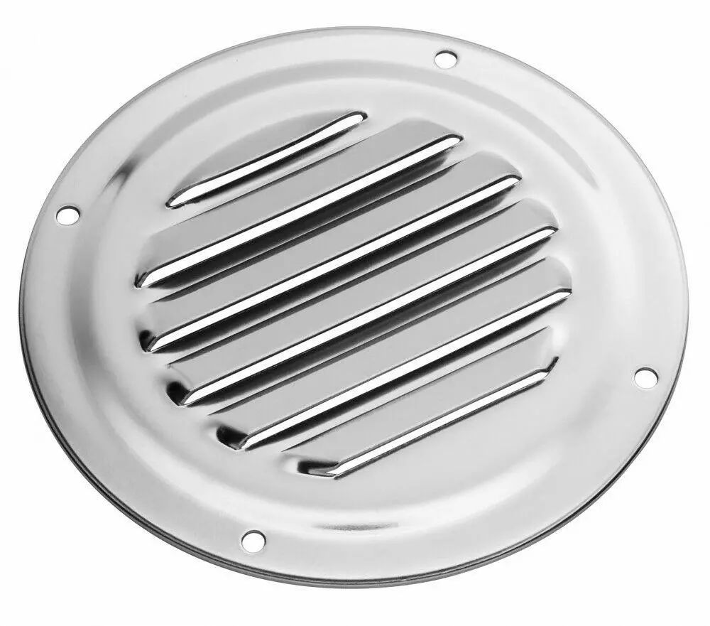 Whitecap Industries Stainless Steel 5" Round Louvered Vent (S-5042) 1